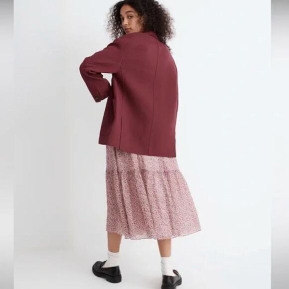 NWT MADEWELL Hayfield Double-Breasted Blazer in BERGUNDY Vintage Mulberry purple - Picture 15 of 15